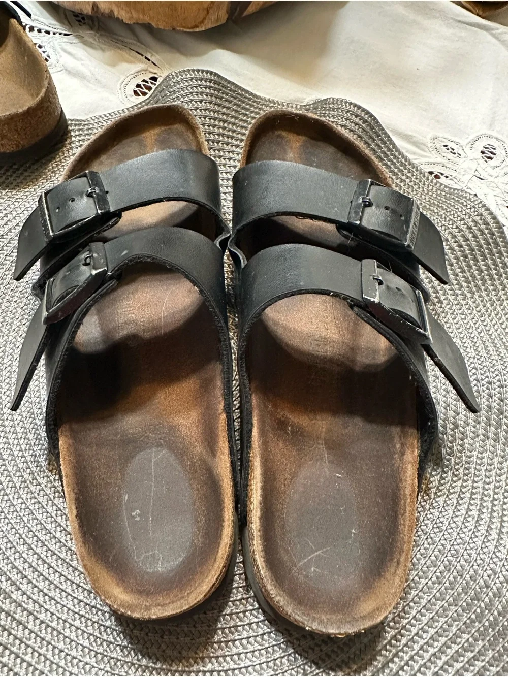 Birkenstock Black Double-Strap Adjustable Slide Sandals